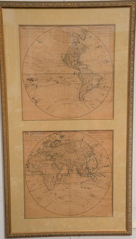 Appraisal: J Covens and C Mortier engraving pair of framed maps