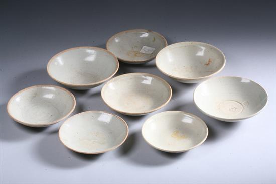 Appraisal: EIGHT CHINESE QINGBAI PORCELAIN BOWLS Song Dynasty - in diam