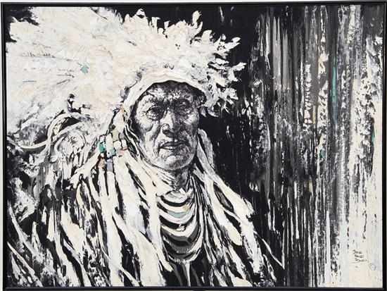 Appraisal: Jorge Tarallo Braun Uruguayan b INDIAN CHIEF oil on canvas