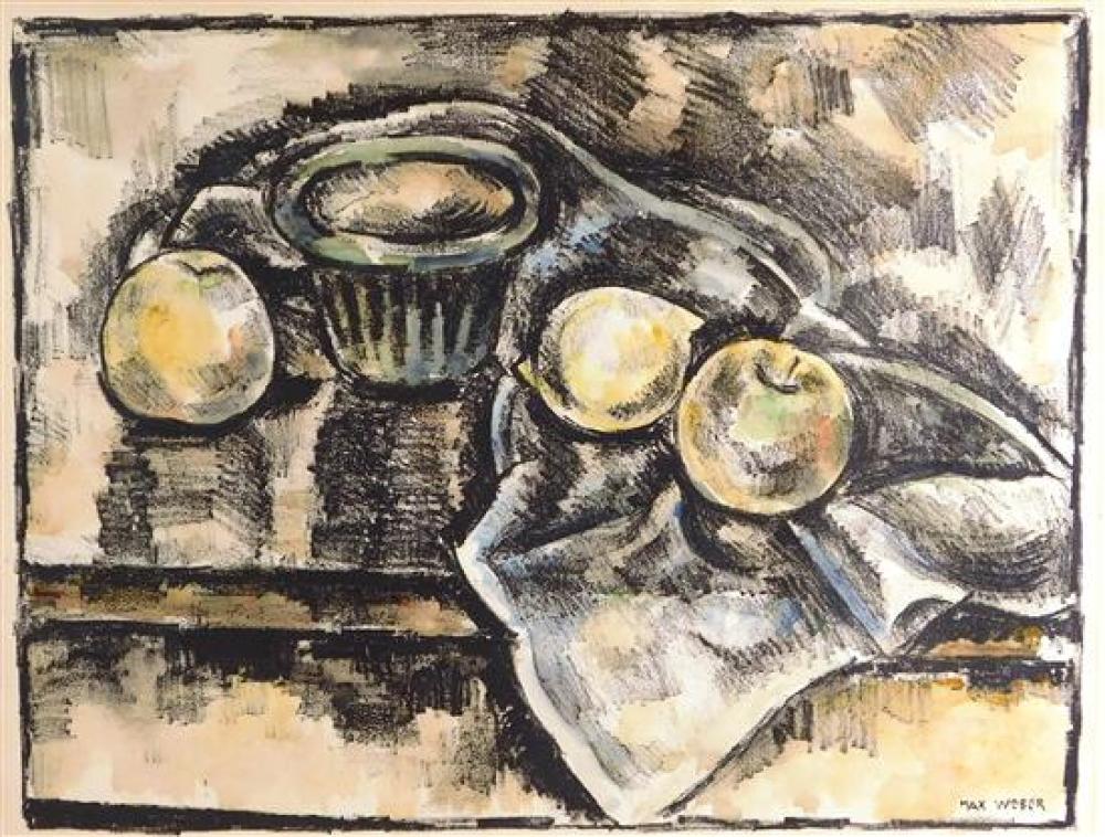 Appraisal: Max Weber Germany United States - Still-life with Apples Lithograph