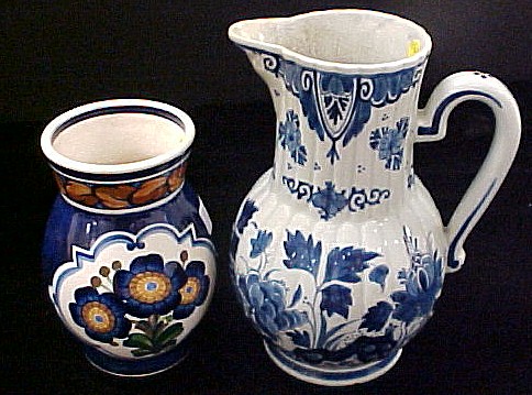 Appraisal: Delft blue and white pitcher craquelure and a chip on