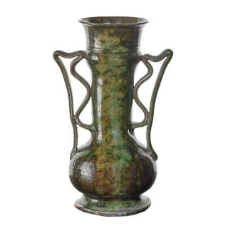 Appraisal: GEORGE OHR Fine large vase with ear handle GEORGE OHR