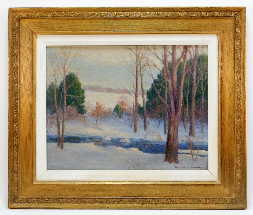 Appraisal: GEORGE GARDNER SYMONS WINTER LANDSCAPE PAINTING New York California Massachusetts