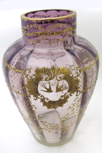 Appraisal: FRENCH ART GLASS VASE shading from purple to clear at