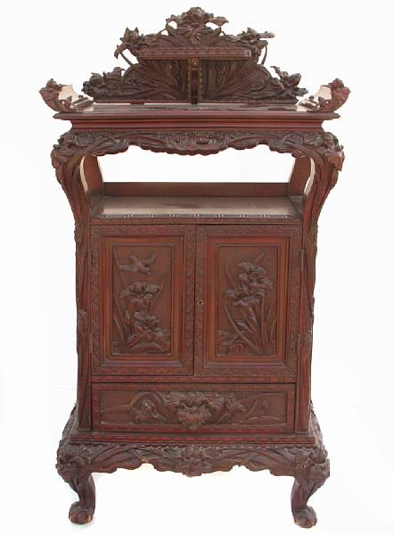 Appraisal: A Japanese export hardwood cabinet height ft in width in