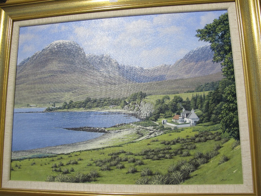 Appraisal: MALCOLM BUTTS Acrylic on canvas 'Sdurr A'Chaorachan from Loch Kishorn'