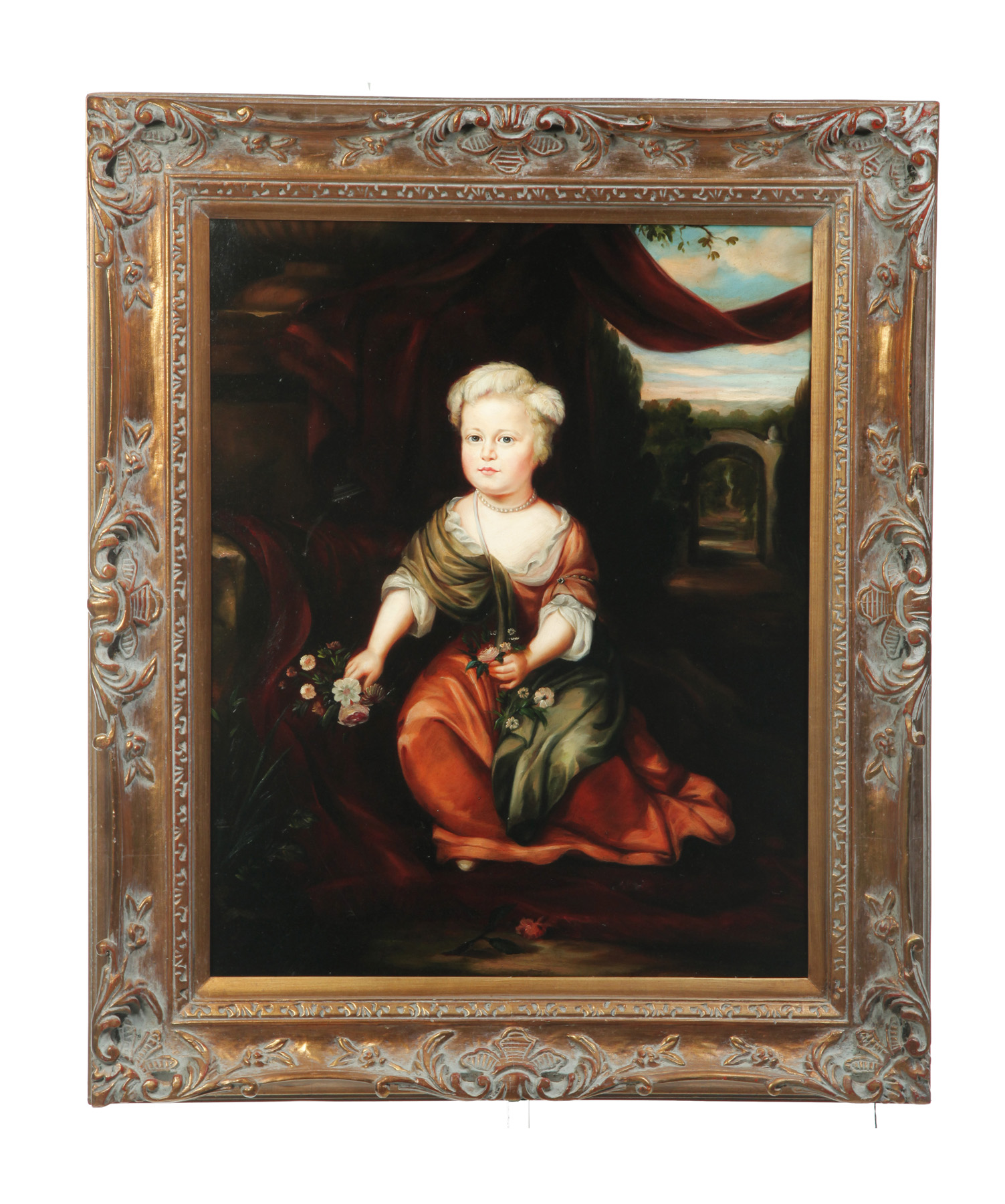 Appraisal: FRAMED OIL ON CANVAS PORTRAIT IN THE TH CENTURY-STYLE Twentieth