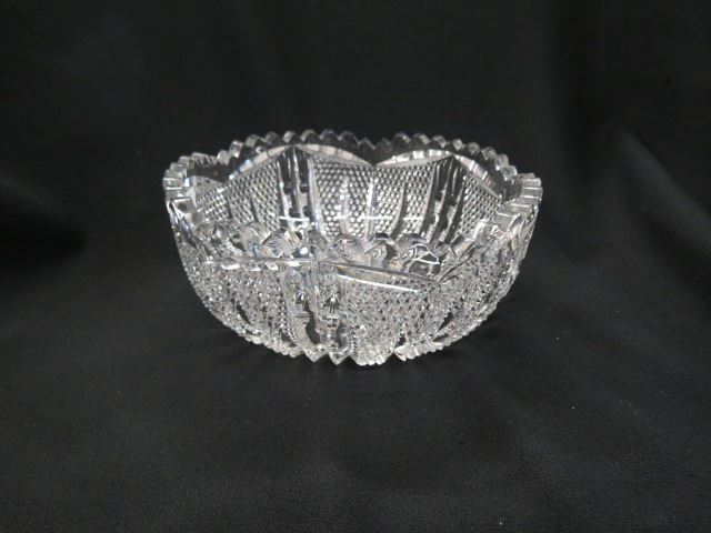 Appraisal: Libbey Cut Glass Bowl flower center cane and ray trim