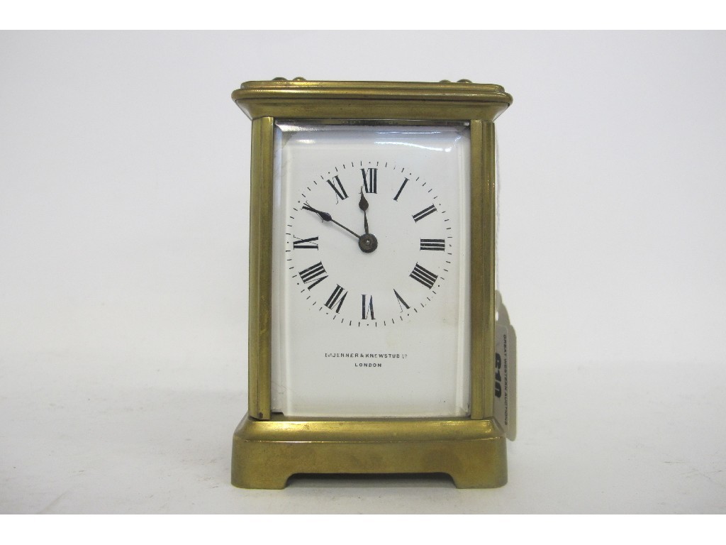 Appraisal: Brass cased carriage clock marked Jenner and Knewstub