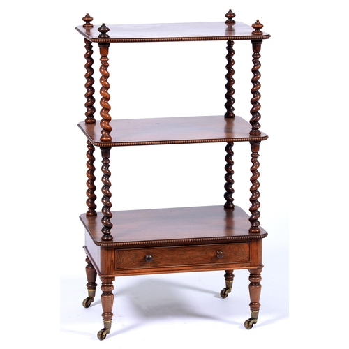 Appraisal: A William IV rosewood whatnot of three beaded tiers with