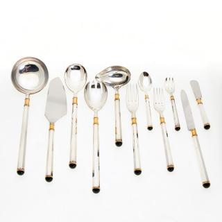 Appraisal: Peter Paris silver plated flatware service Peter Paris silver plated