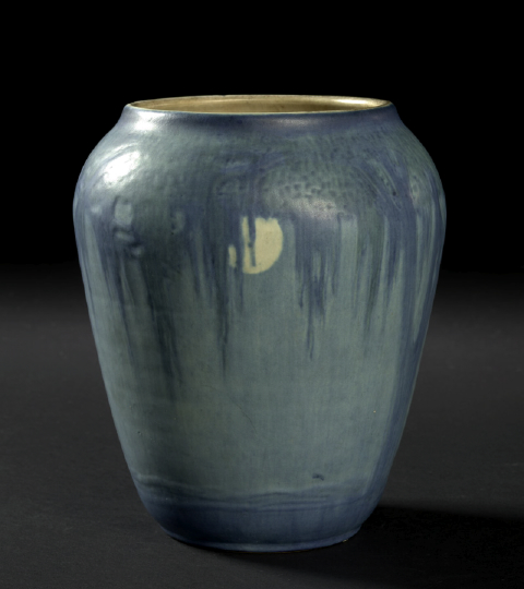 Appraisal: Tall Newcomb College Pottery Matte-Glazed Vase decorated by Sadie Irvine