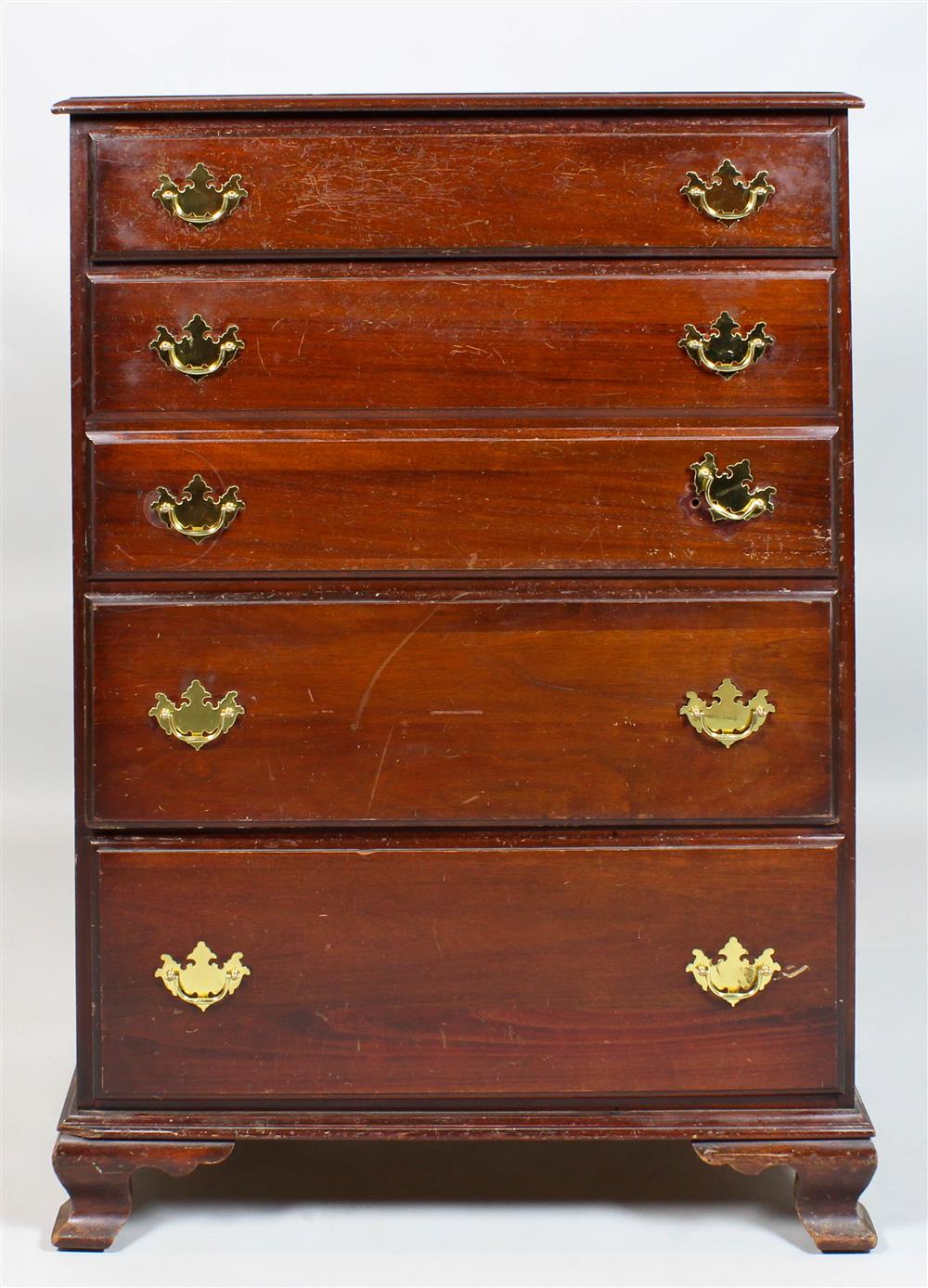 Appraisal: GIMBEL BROTHERS PHILADELPHIA CHIPPENDALE STYLE MAHOGANY CHEST OF DRAWERS molded