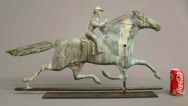 Appraisal: Horse and jockey weathervane '' W '' Ht