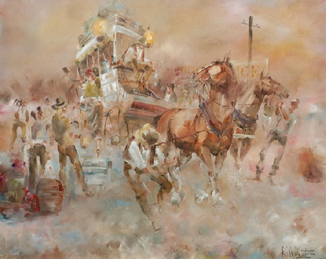 Appraisal: Patrick Kilvington - A Quick Change and Away oil on