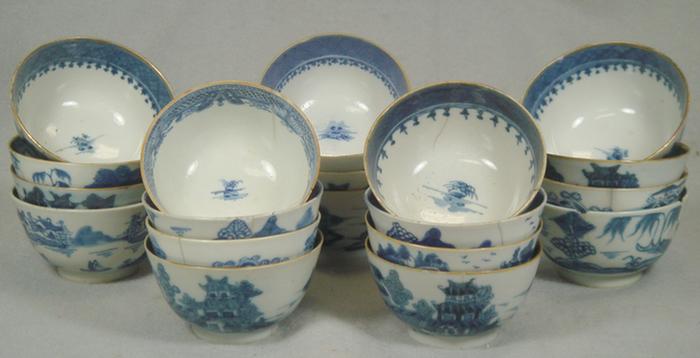 Appraisal: Canton Nanking handleless cups some with cracks chips d Estimate