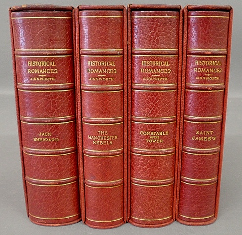 Appraisal: - Books- volume set fine red leather-bound Historical Romances William