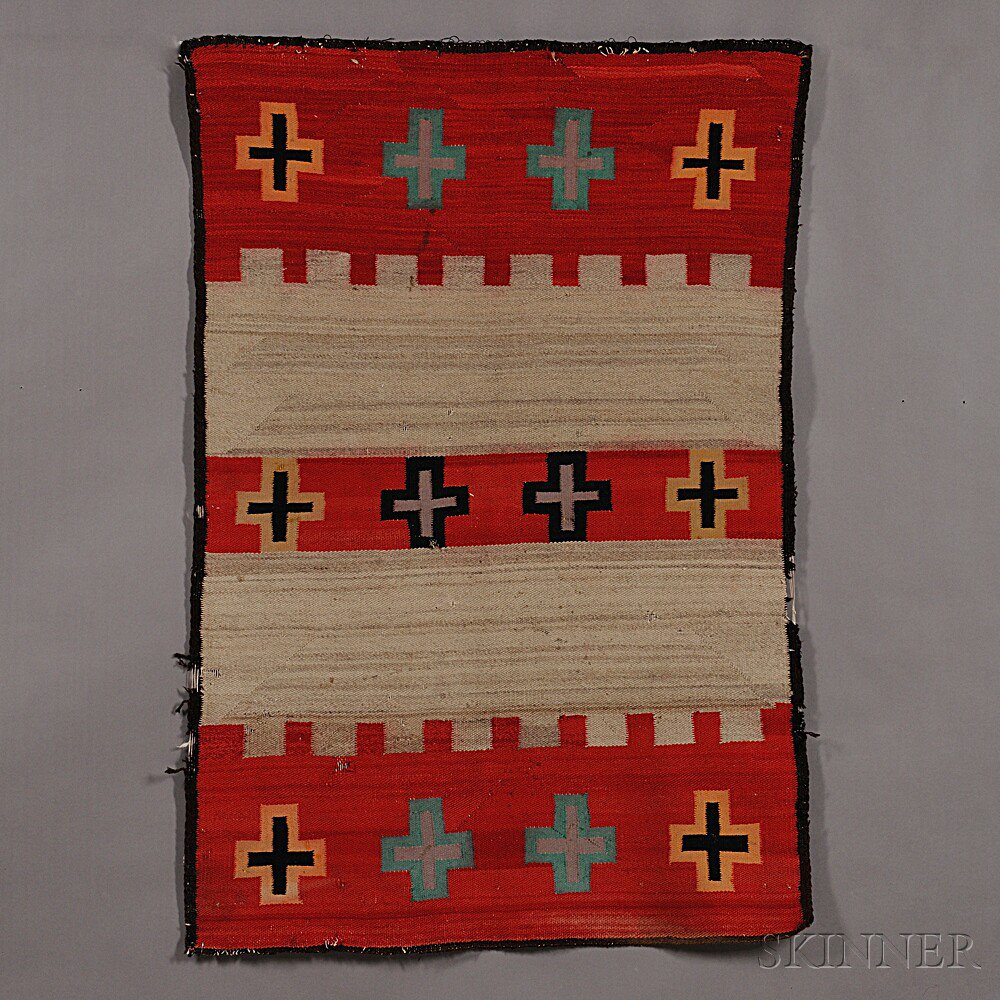 Appraisal: Navajo Weaving woven with natural and synthetic dyed homespun wool