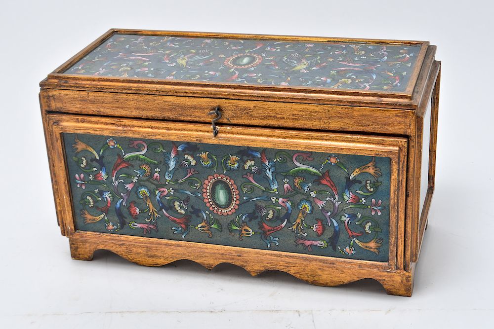 Appraisal: Italian Style Gilt Wood glomis Jewelry Box Italian style gilt