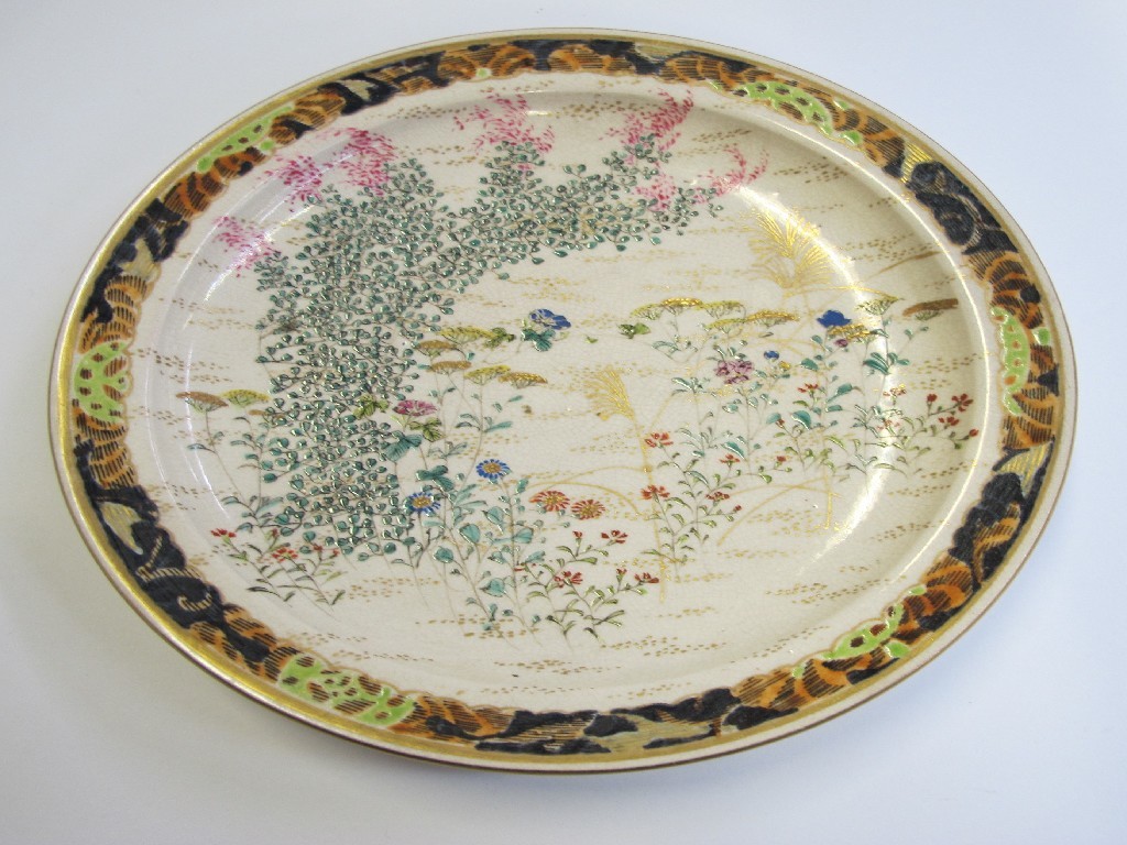 Appraisal: Japanese Satsuma plate decorated with flowers