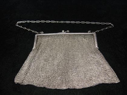 Appraisal: Sterling silver style mesh purse Traditional mesh purse set with