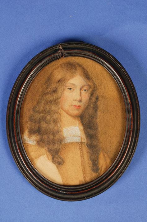 Appraisal: CIRCLE OF JONATHON RICHARDSON A portrait miniature of a th