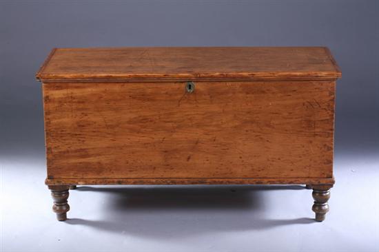 Appraisal: AMERICAN PINE DOVETAILED BLANKET CHEST th century with later feet