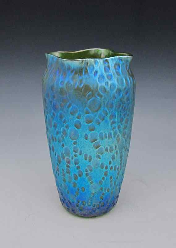 Appraisal: LOETZ DIASPORA IRIDESCENT ART GLASS VASE Ca - Rich blue