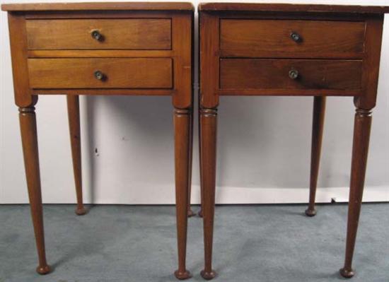 Appraisal: Pair of Pine Two-drawer Nightstands in the form of two