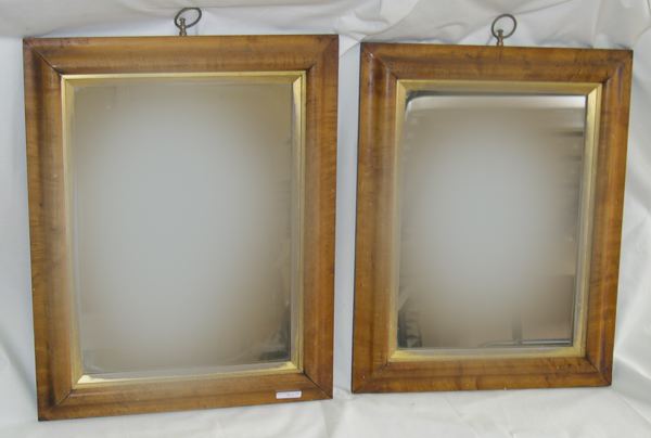 Appraisal: Good Pair of Anglo-American Tiger Maple Frames with giltwood liners