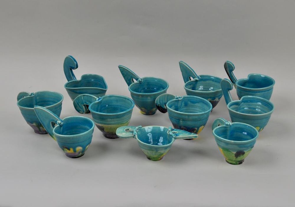 Appraisal: Eleven Betty Woodman Ceramic Cups American - in various shapes