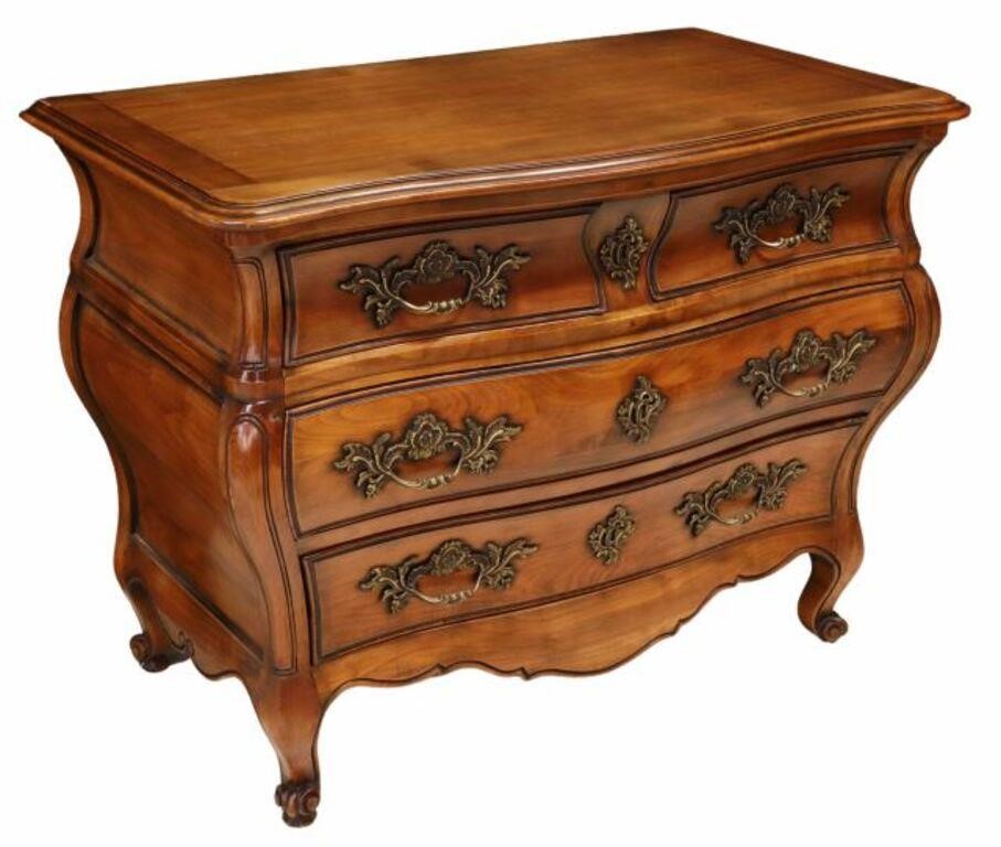 Appraisal: French Louis XV style bombe commode th c four drawers