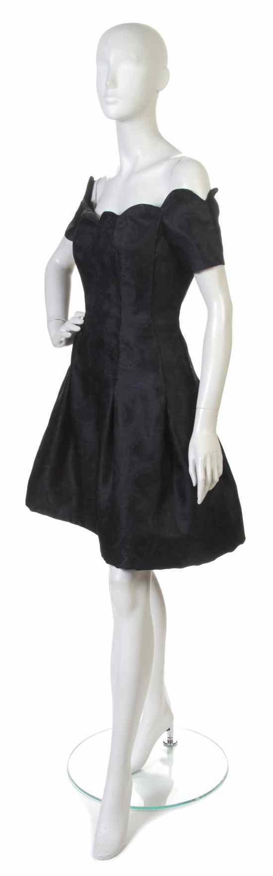 Appraisal: A Scaasi Black Silk Cocktail Dress Labeled Scaasi