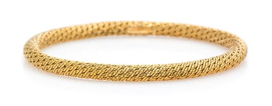 Appraisal: Sale Lot An Karat Yellow Gold Bangle Bracelet Van Cleef