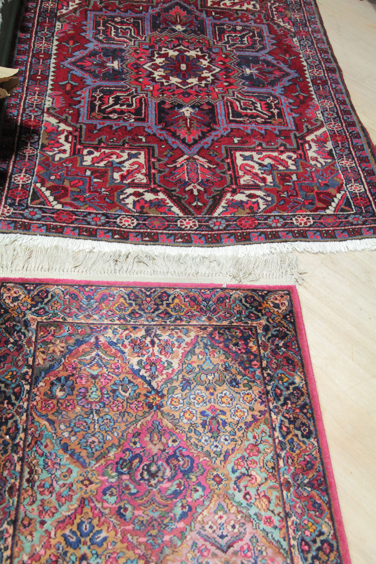 Appraisal: TWO ORIENTAL STYLE AREA RUGS American early th century Pink