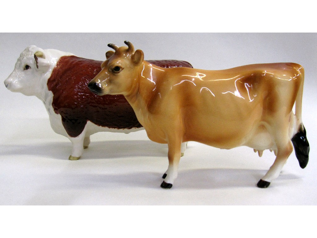 Appraisal: Beswick figure of a Hereford Bull and another of a