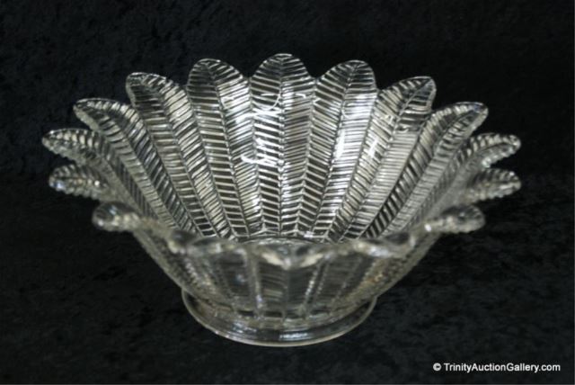 Appraisal: Vintage L E Smith Glass Feather Pattern BowlFrom an estate