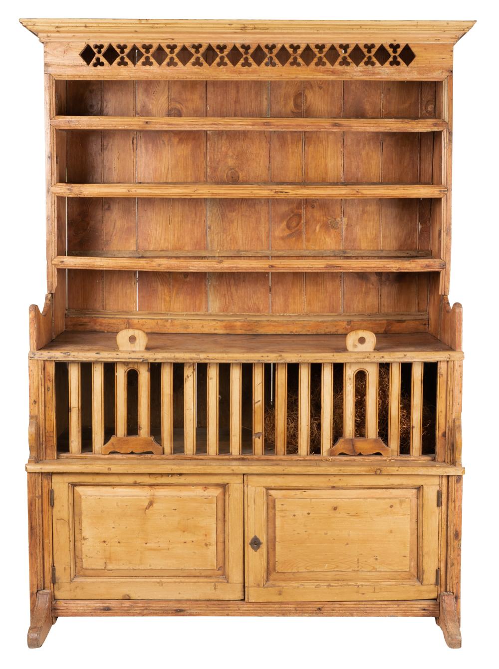 Appraisal: RUSTIC PINE DRESSERconstructed in two parts Dimensions x x in