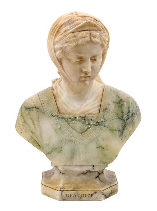 Appraisal: An Italian Alabaster Bust of Beatrice Height inches An Italian