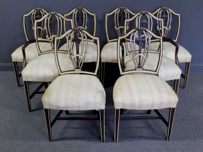 Appraisal: Adams Style Shield Back Chairs Nice quality and decorative with