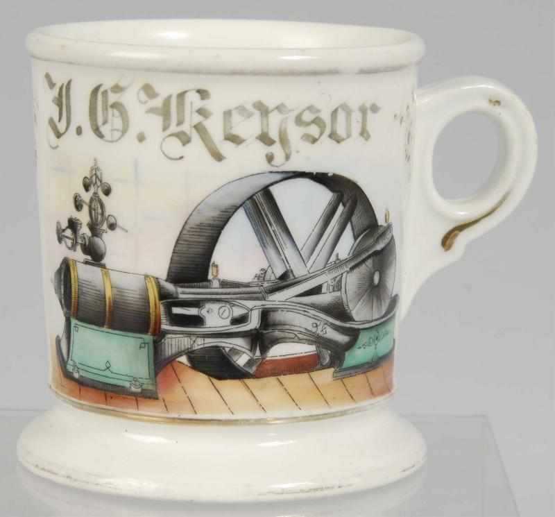 Appraisal: Steam Engine Shaving Mug Description Beautiful image of large steam