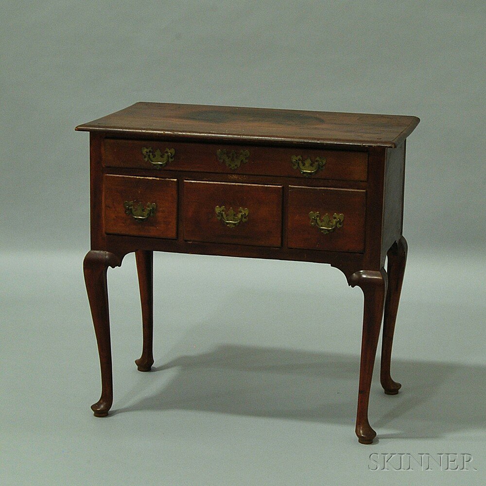 Appraisal: Queen Anne Stained Pine Dressing Table Massachusetts th century the