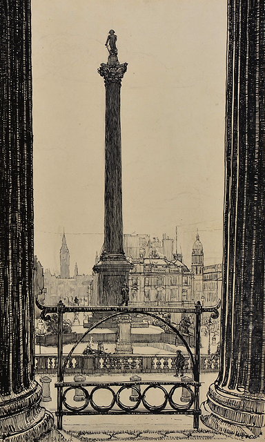 Appraisal: MARJORIE SHERLOCKTrafalgar Square signed ink drawing x cm mounted but