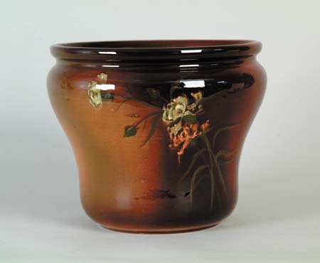 Appraisal: WELLER LOUWELSA HIGH GLAZE JARDINIERE Artist signed GILL Impressed mark