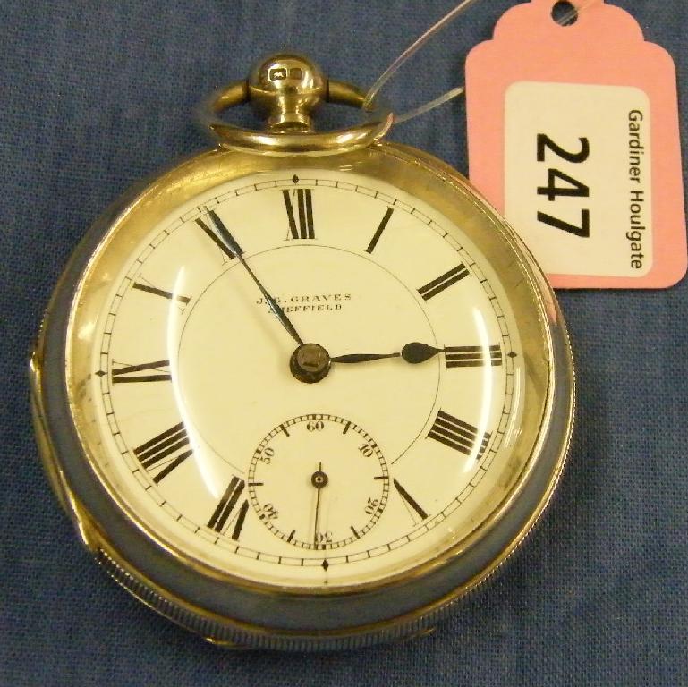 Appraisal: J G Graves Sheffield silver lever pocket watch hallmarked London