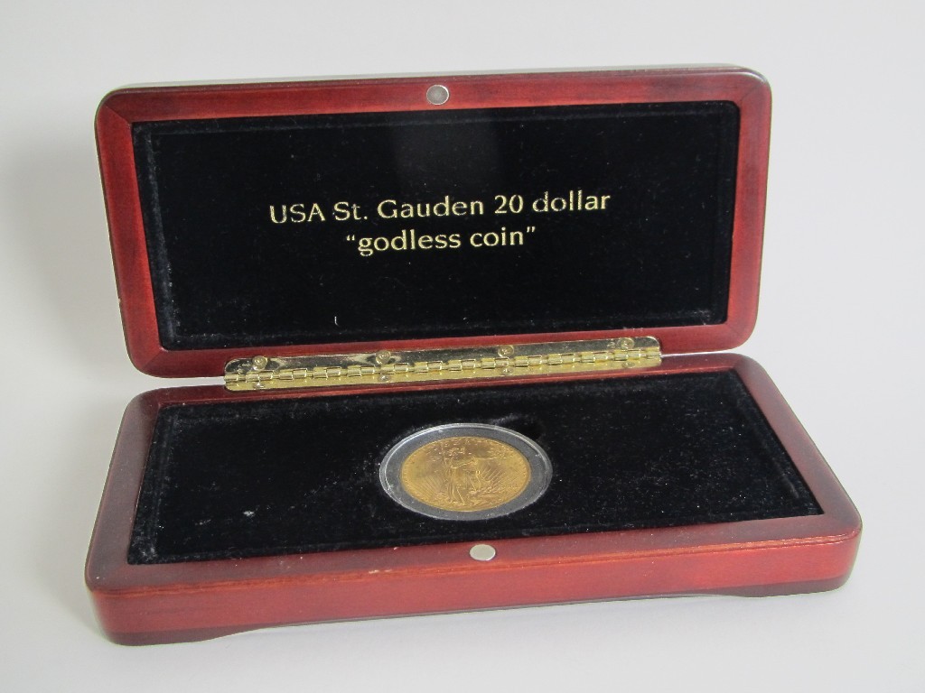 Appraisal: A USA gold St Gauden Dollar 'Godless coin' cased