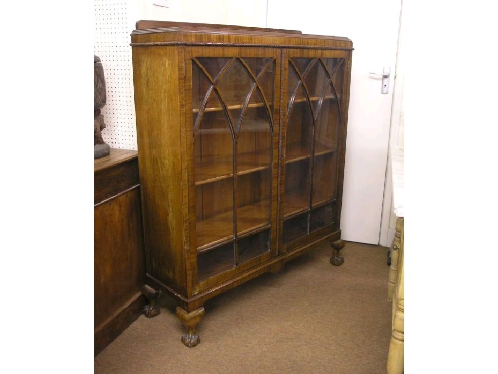 Appraisal: A George V mahogany display cabinet pair of astragal glazed