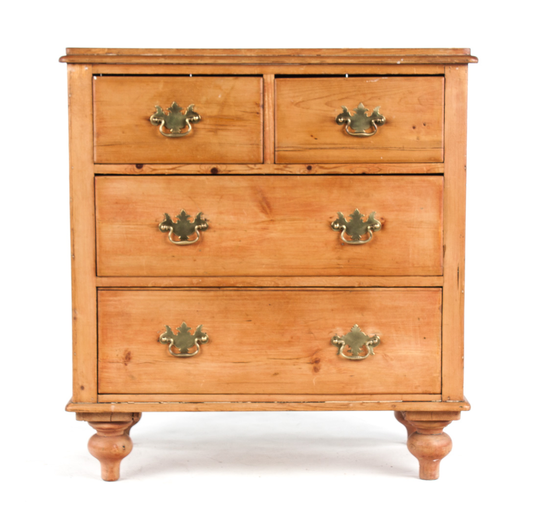 Appraisal: Victorian pine cottage chest flat top with molded edge over