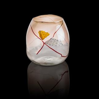 Appraisal: DALE CHIHULY Basket with drawing DALE CHIHULY b Tabac Basket