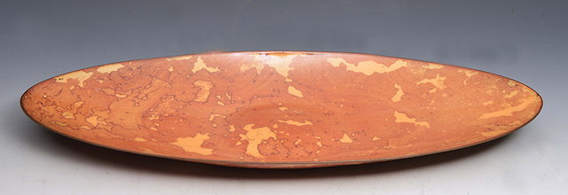 Appraisal: Ann Robin Banks British - Dish mottled orange designenamel on